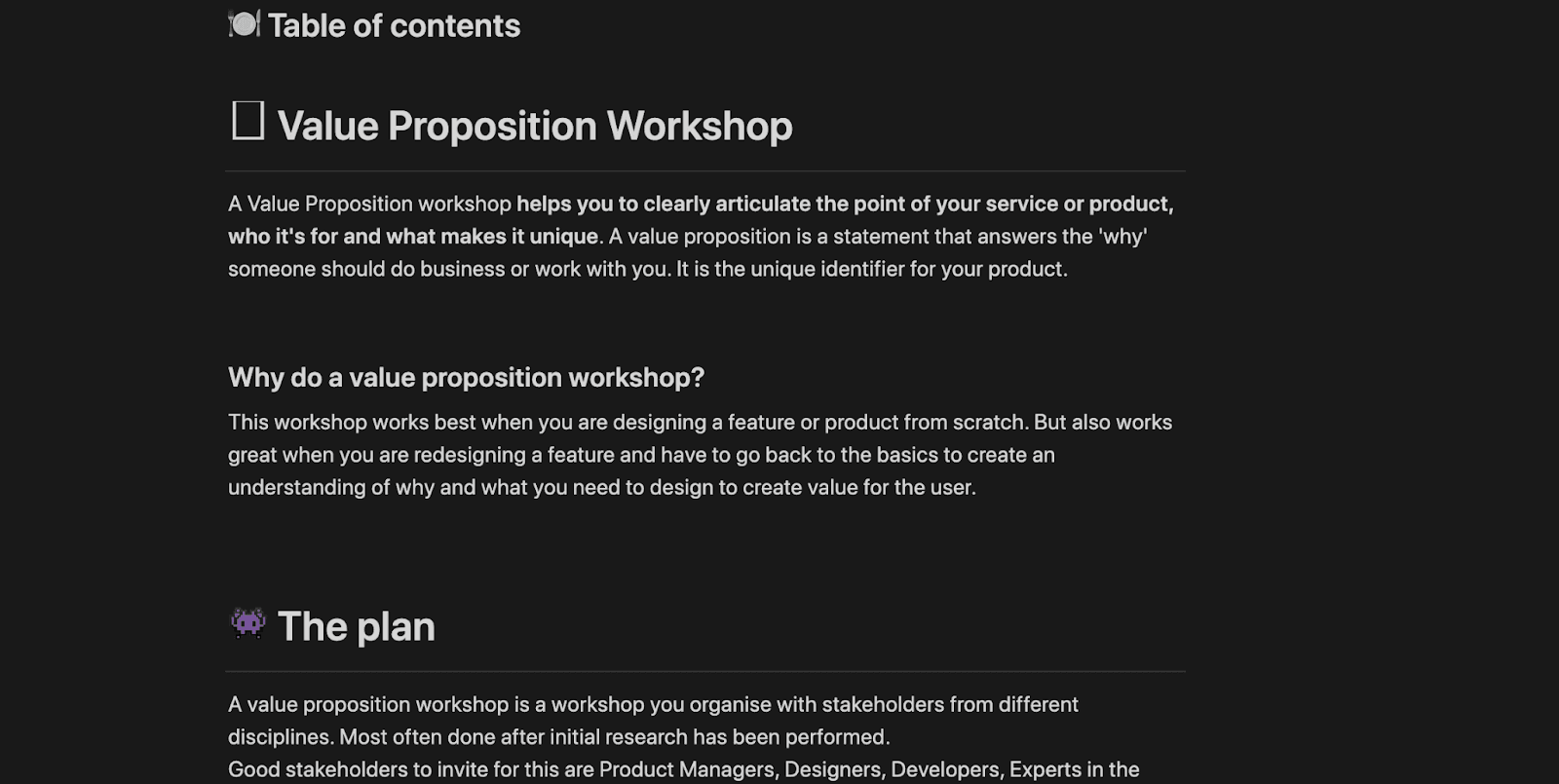 Notionâs value proposition workshop template walks you through the creation process step by step.