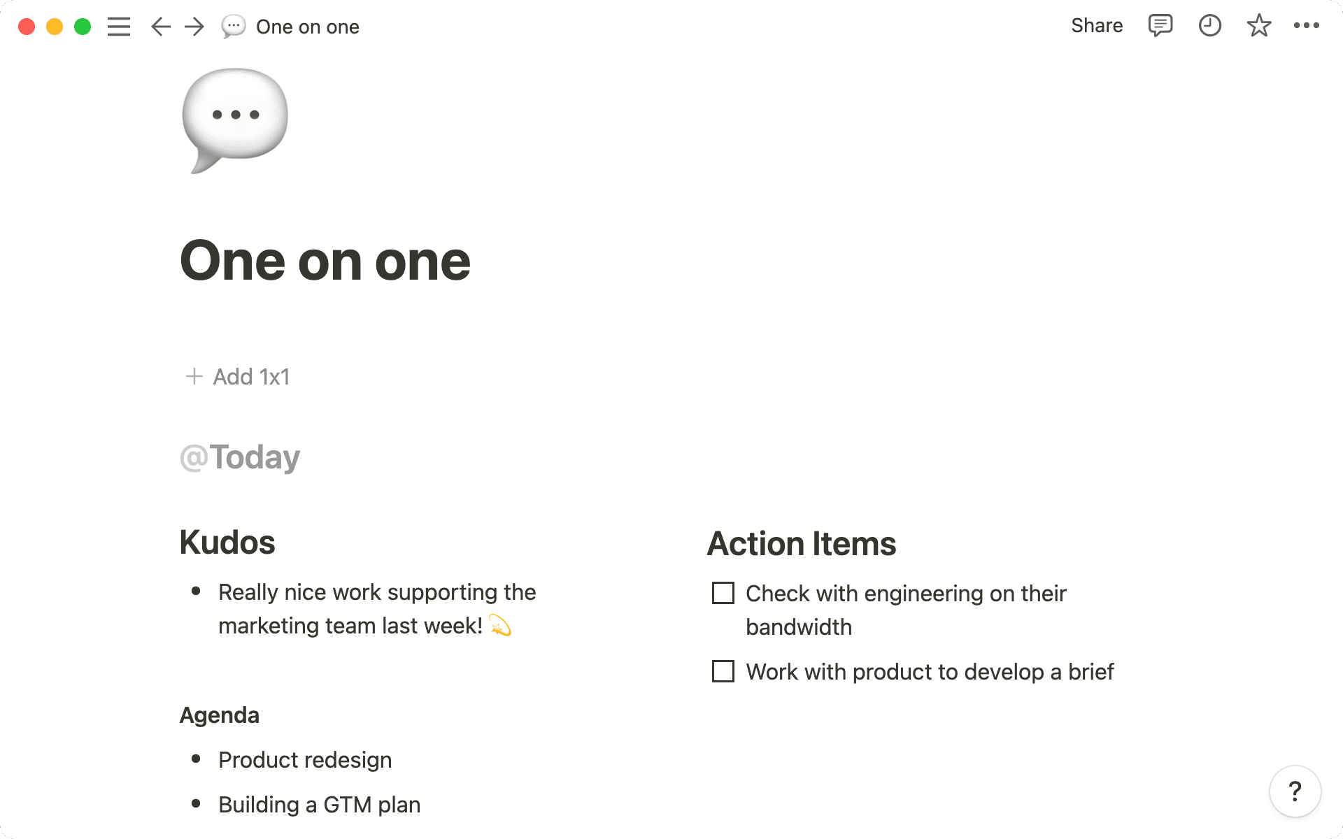 Kudos are a great way to start the meeting.