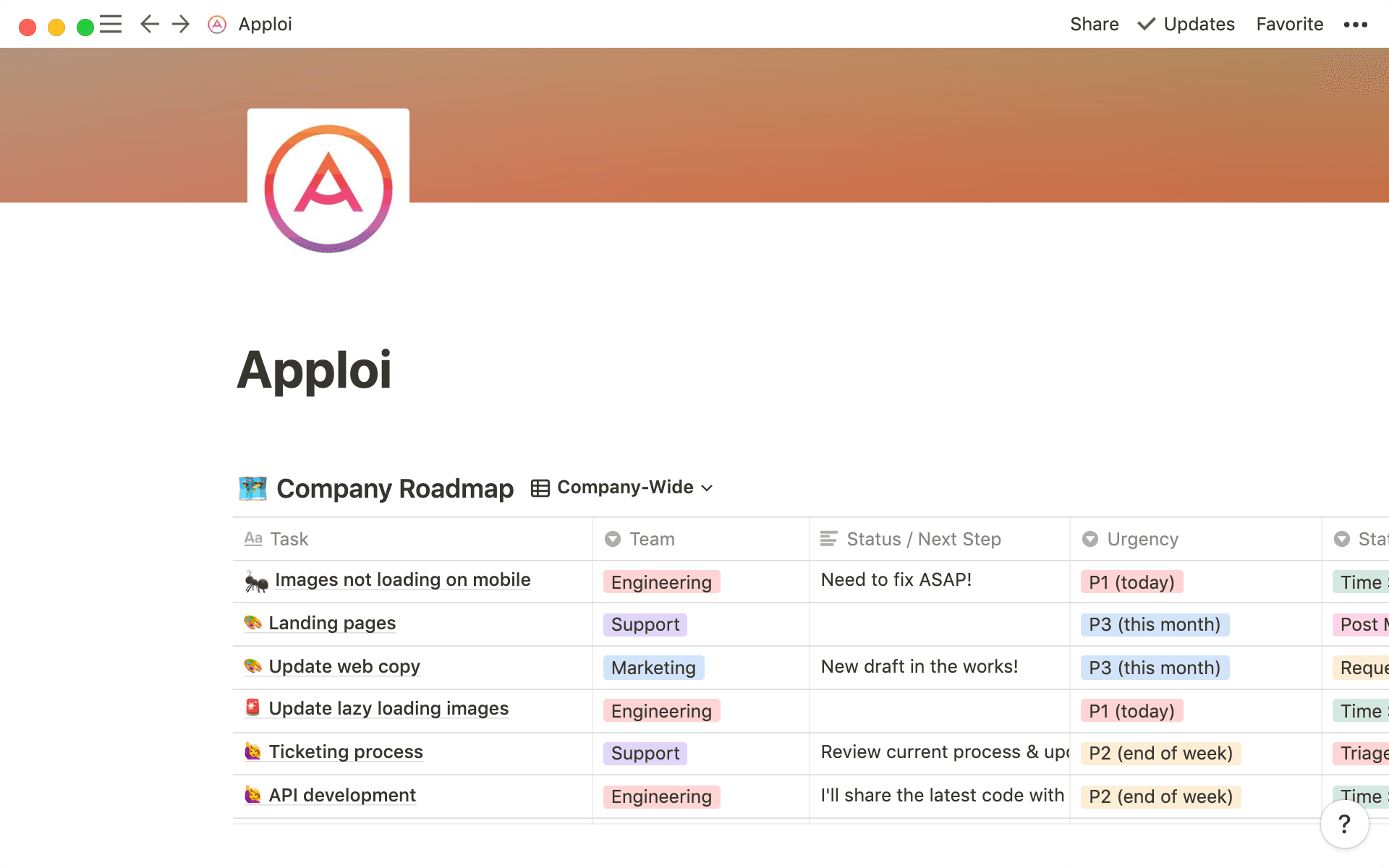 The roadmap all teams, from marketing to engineering, share for total transparency.