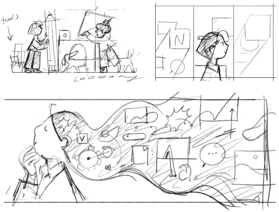 Sketches of Think it. Make it. by Roman Muradov, Notionâs long-time illustrator. A visual representation of the mind at work. If you can think up an idea, you can make almost anything happen.