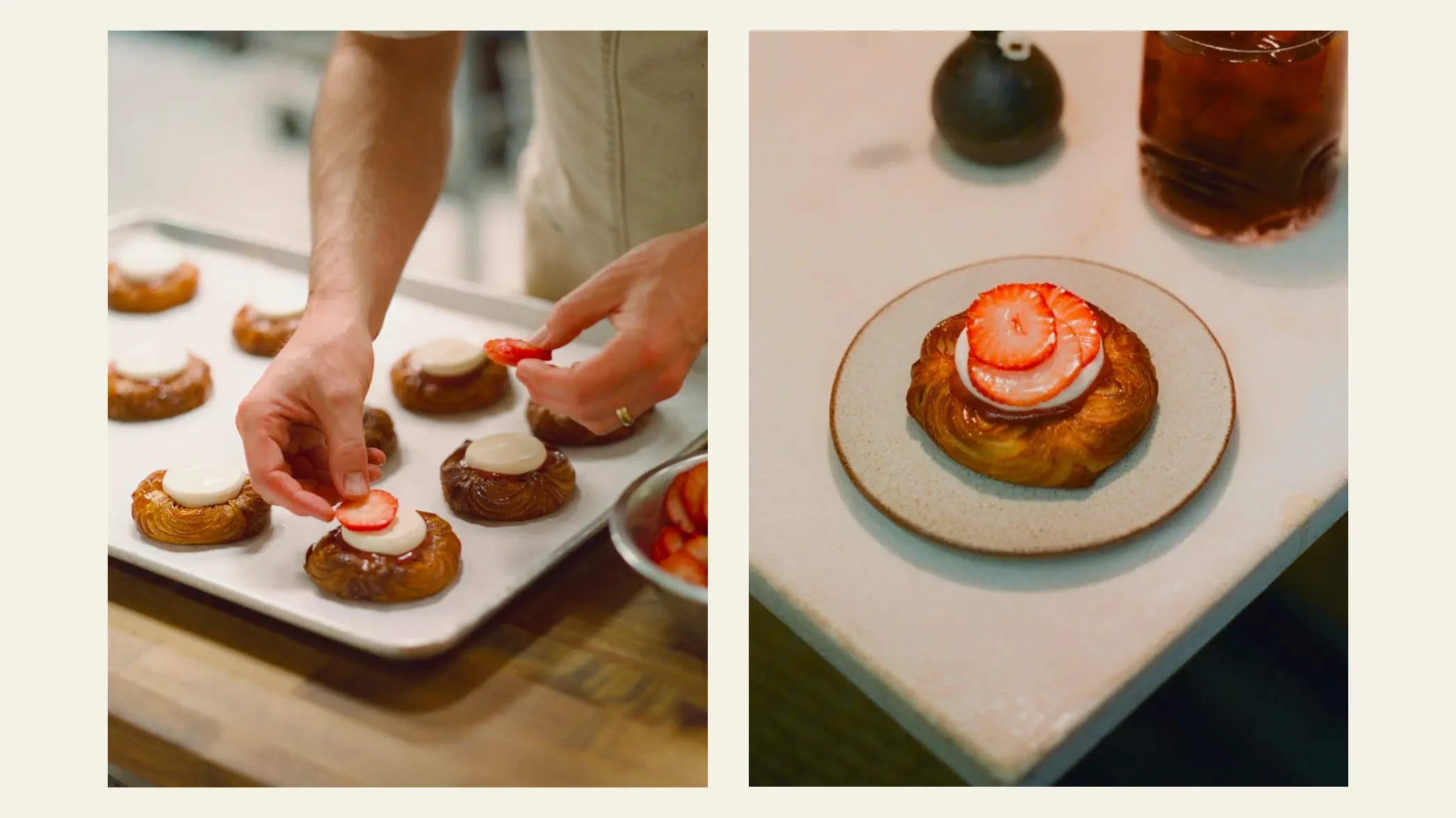 La Cabra x DAMDAMâs seasonal Strawberry Shiso Danish.