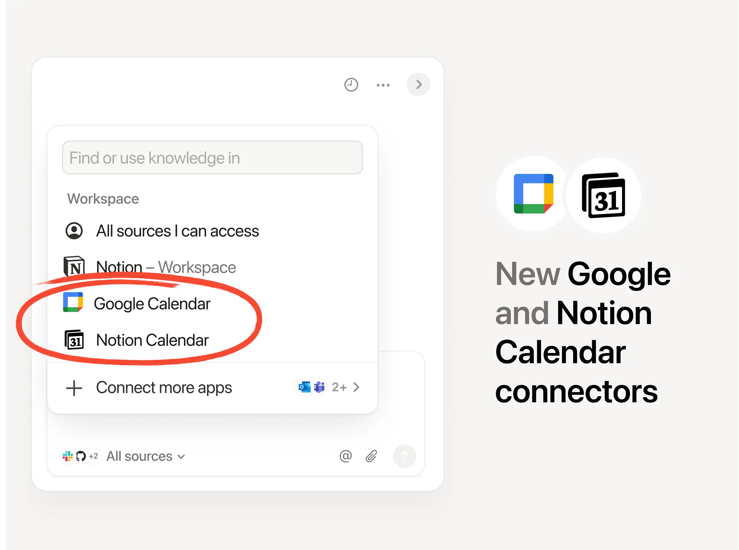 Connect your Google and Notion Calendars with Notion AI for better Enterprise Search results.