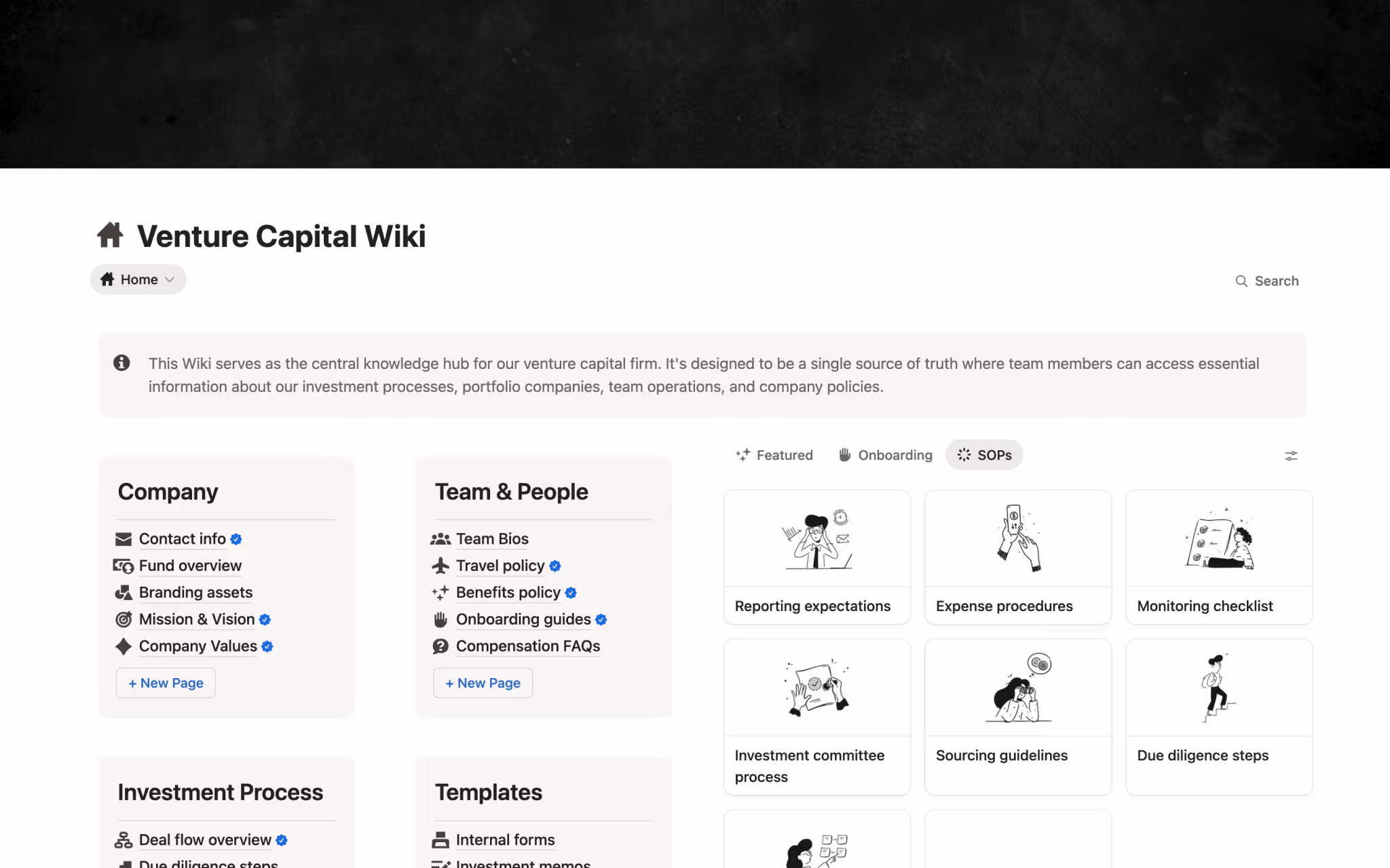 Internal Wiki & Knowledge Base for Venture Capital Firm