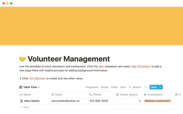 Volunteer management