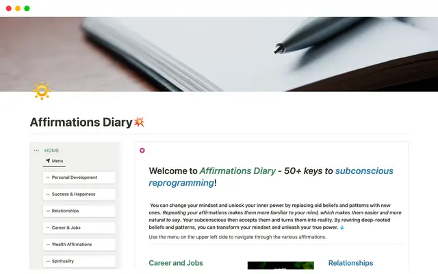 Affirmations Diary