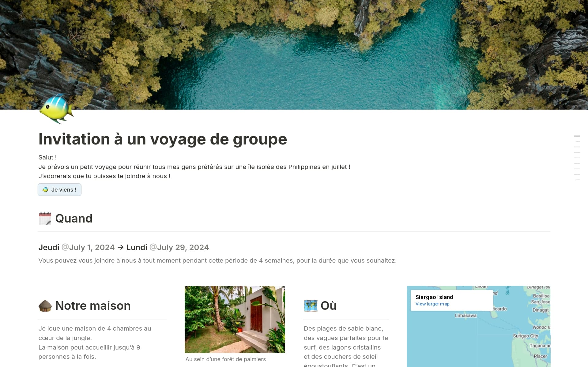 Capture dâĂ©cran de la collection Put it on the map par Notion